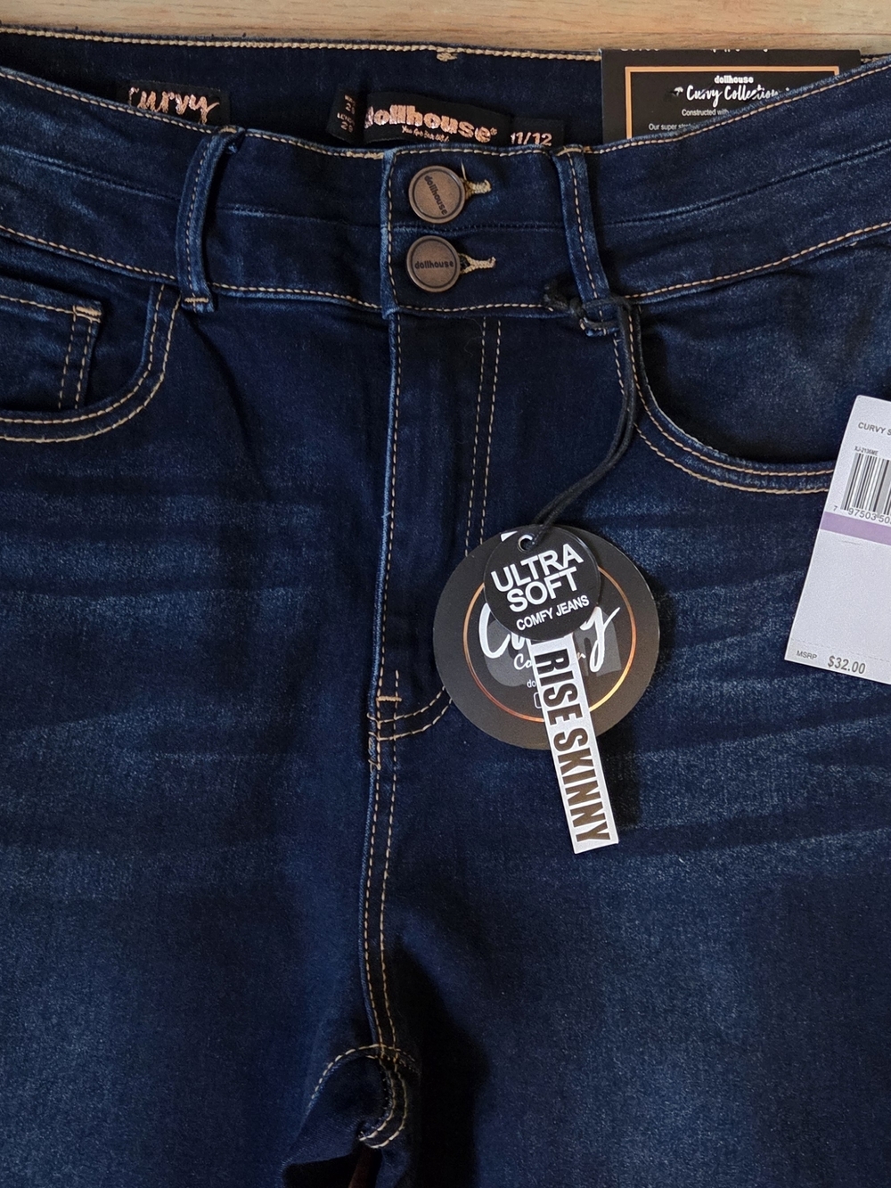 Dollhouse Curvy Dark Blue High Rise Skinny Jeans